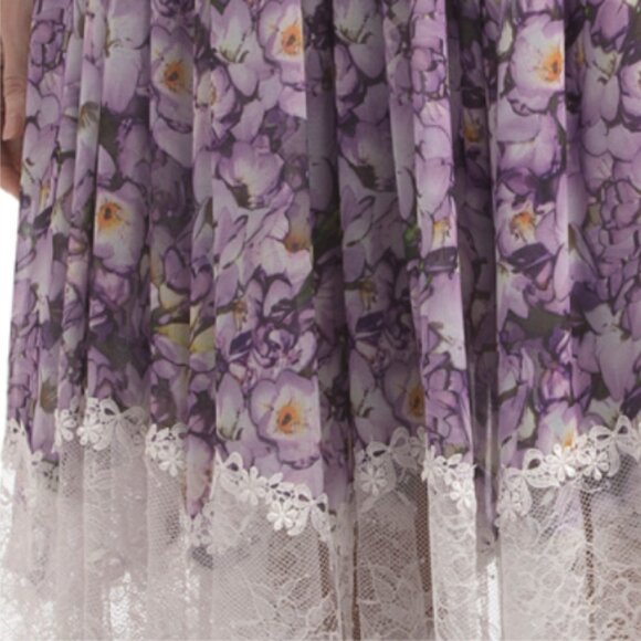 BADGLEY MISCHKA Printed Lace Insert Gown - Picture 4 of 5